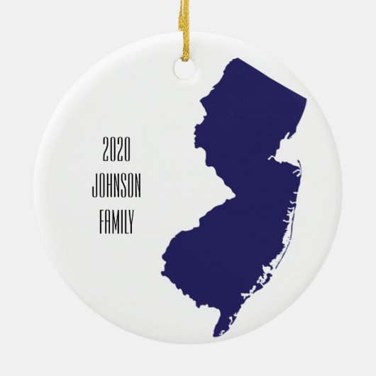 Personalized New Jersey Christmas Ornament (Achterkant)