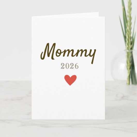 Personalized New Mommy Love Design with Year Kaart (Voorkant)