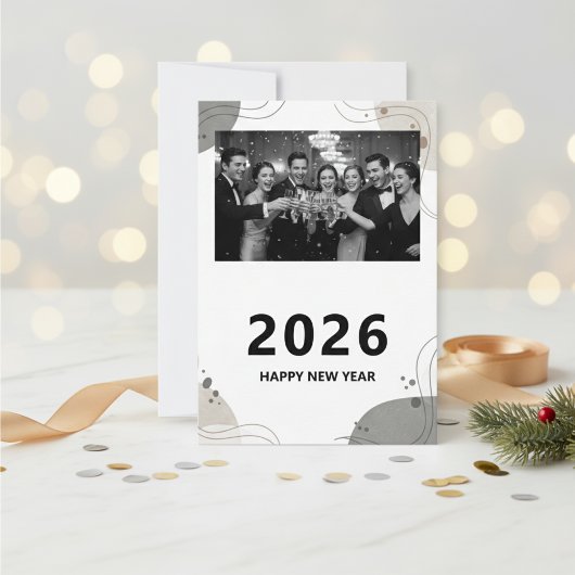 Personalized New Year Card 2026, Elegant New Year Kaart