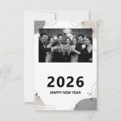 Personalized New Year Card 2026, Elegant New Year Kaart (Voorkant)