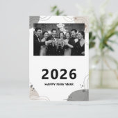 Personalized New Year Card 2026, Elegant New Year Kaart (Staand voorkant)