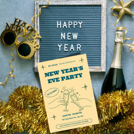 Personalized New Year's Eve Party Invitation Kaart