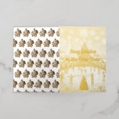 Personalized New Year's greetings in gold Folie Feestdagenkaart (Buiten Laag)