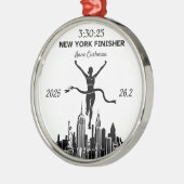 Personalized New York Marathon Finisher Gift Metalen Ornament (Links)