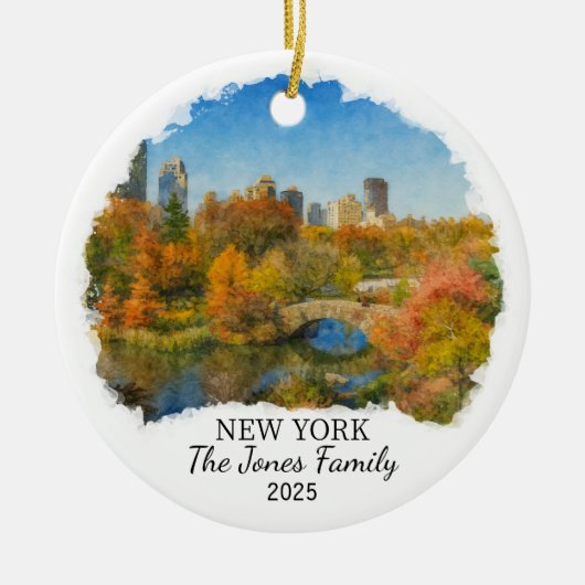 Personalized New York Ornament, Central Park Keramisch Ornament (Voorkant)