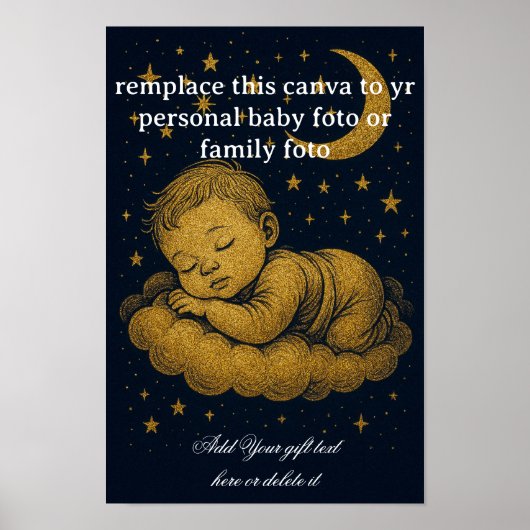 Personalized Newborn Gift, Custom Name & Date  Poster (Voorkant)