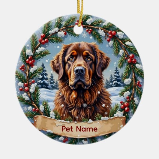 Personalized Newfoundland Christmas Keramisch Ornament (Voorkant)