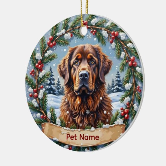 Personalized Newfoundland Christmas Keramisch Ornament (Links)