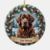 Personalized Newfoundland Christmas Keramisch Ornament (Achterkant)