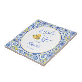 Personalized Newlywed Mediterranean Coastal Home  Tegeltje (Zijkant)