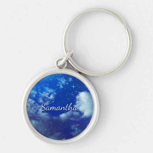 Personalized Night Sky Keychain | Starry Name  (Voorkant)