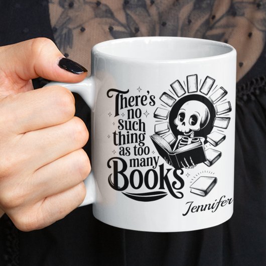 Personalized No Such Thing As Too Many Books Koffiemok