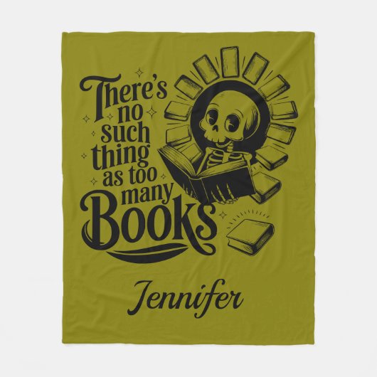 Personalized No Such Thing Too Many Bookworm Fleece Deken (Voorkant)