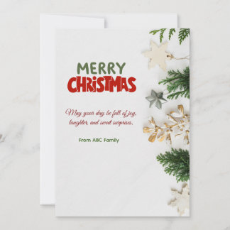 Personalized Non-Folded Christmas Card Feestdagenkaart