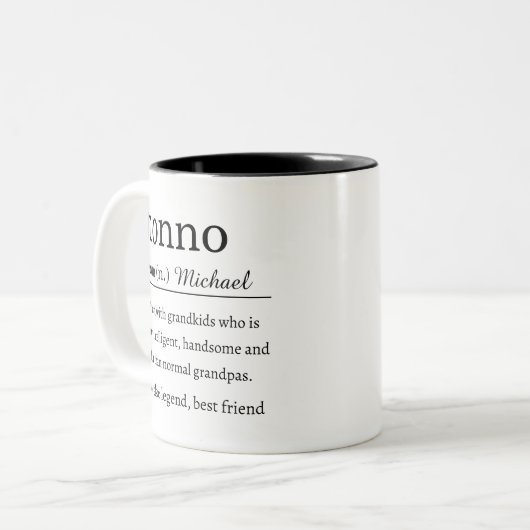 Personalized Nonno Definition Tweekleurige Koffiemok (Voorkant links)