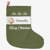 Personalized Nordic Script Christmas Stocking Grote Kerstsok (Voorkant)