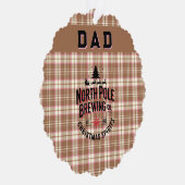 Personalized North Pole Brewing Holiday Ornament Kaart (Rechts)