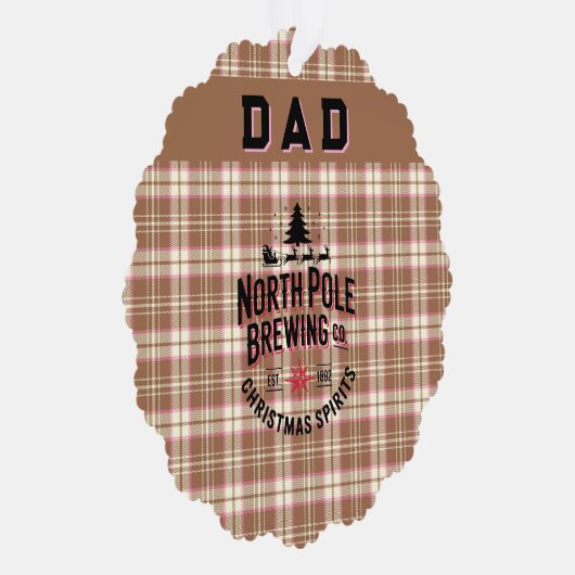 Personalized North Pole Brewing Holiday Ornament Kaart (Rechts)