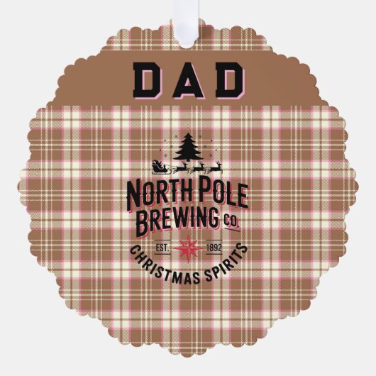 Personalized North Pole Brewing Holiday Ornament Kaart (Voorkant)