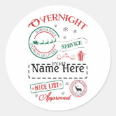 Personalized North Pole Express Delivery Sticker  (Voorkant)