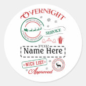 Personalized North Pole Express Delivery Sticker  (Voorkant)