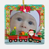 Personalized North Pole Express Photo Christmas Keramisch Ornament (Voorkant)