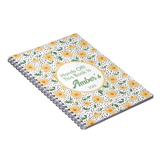 Personalized Notebook – Daisy design Notitieboek (Rechterzijde)