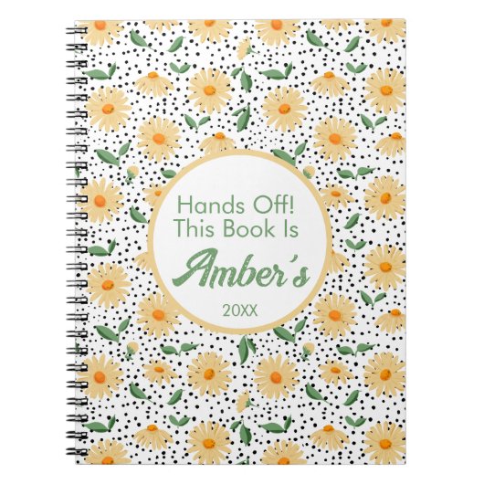 Personalized Notebook – Daisy design Notitieboek (Voorkant)