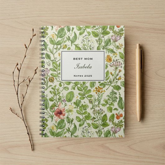 Personalized Notebook for Moms, Unique Floral  Notitieboek