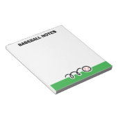 Personalized notepad with quirky baseball design notitieblok (Schuin)