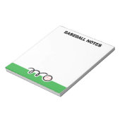 Personalized notepad with quirky baseball design notitieblok (Linkerzijde)