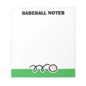 Personalized notepad with quirky baseball design notitieblok (Voorkant)