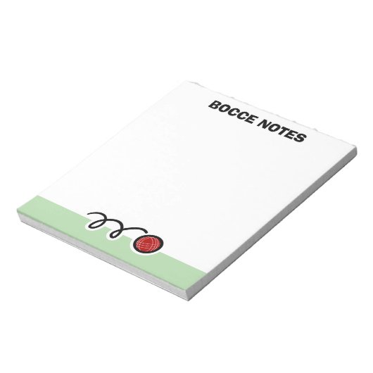 Personalized notepad with quirky bocce ball design notitieblok (Linkerzijde)