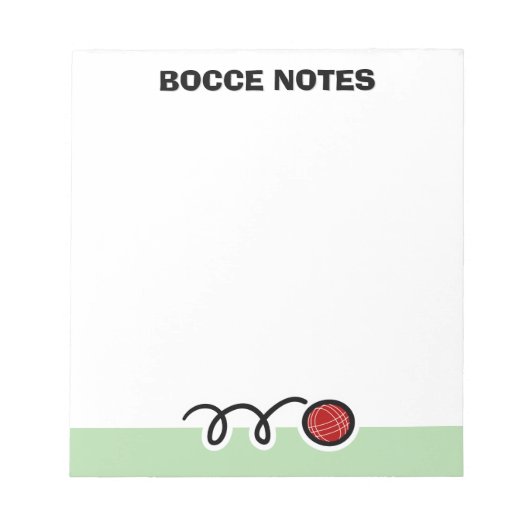 Personalized notepad with quirky bocce ball design notitieblok (Voorkant)