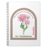 Personalized November Birth Month Flower Notebook Notitieboek (Voorkant)