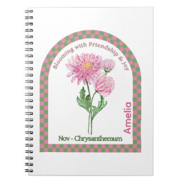 Personalized November Birth Month Flower Notebook Notitieboek