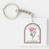 Personalized November Birth Month Flower  Sleutelhanger (voorkant)