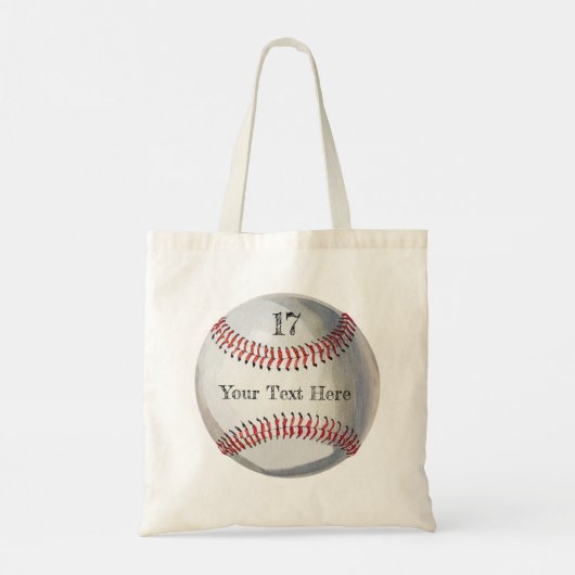 Personalized Number and Name Baseball back & front Tote Bag (Achterkant)