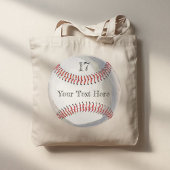 Personalized Number and Name Baseball back & front Tote Bag