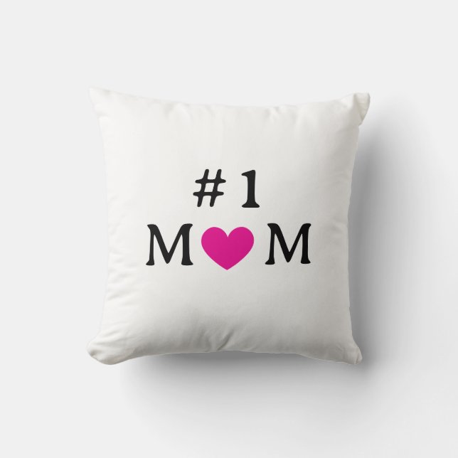 Personalized Number One Mom Throw Pillow Kussen (Voorkant)