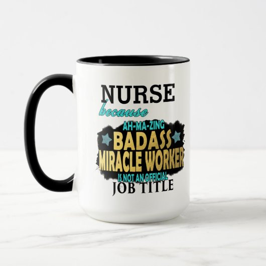 PERSONALIZED NURSE Badass Mirakel Worker Funny Mok (Links)
