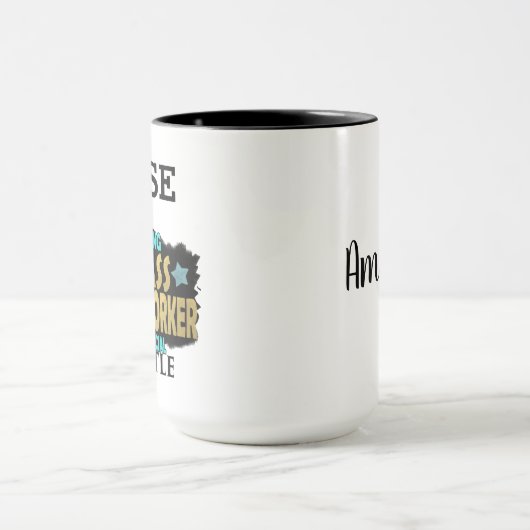 PERSONALIZED NURSE Badass Mirakel Worker Funny Mok (Midden)