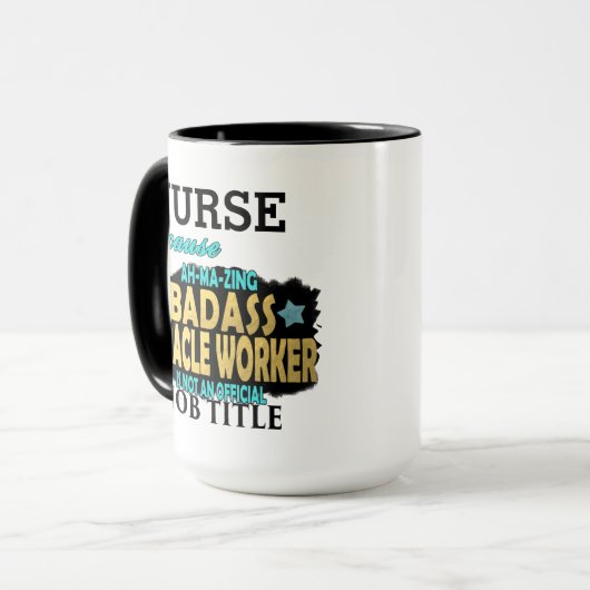 PERSONALIZED NURSE Badass Mirakel Worker Funny Mok (Voorkant links)