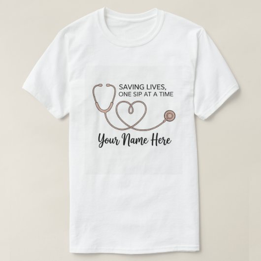 Personalized Nurse Coffee Mug - Saving Lives One S T-shirt (Design voorkant)