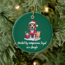 Personalized Nurse Dog Lover Beagle Christmas Keramisch Ornament