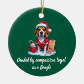 Personalized Nurse Dog Lover Beagle Christmas Keramisch Ornament (Voorkant)