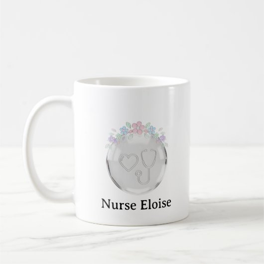 Personalized Nurse Gift Emblem Mug Koffiemok (Links)