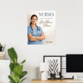 Personalized Nurse "Healthier World" Appreciation Poster (Thuiskantoor)