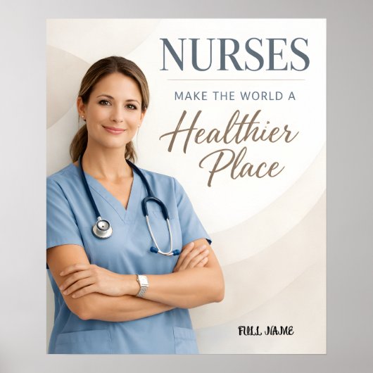 Personalized Nurse "Healthier World" Appreciation Poster (Voorkant)