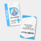 Personalized Nurse ID Badge for Hospital Staff (Voor- en achterkant)